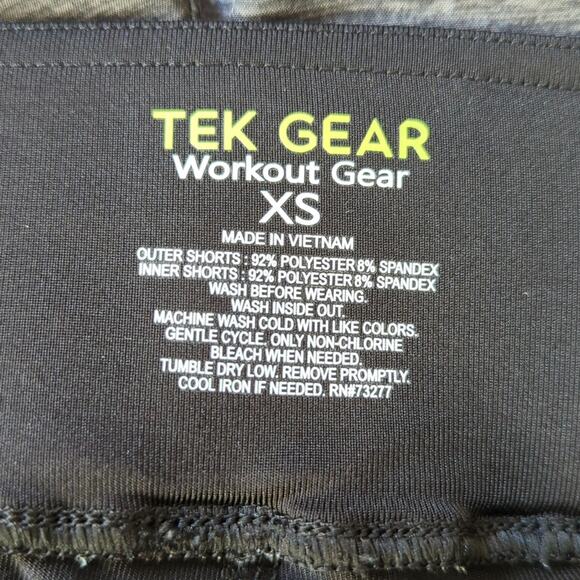 Tek Gear Space Dye Black Gray Layered Running Shorts NWOT - Picture 3 of 4